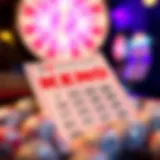 A vibrant Keno ticket filled with numbers